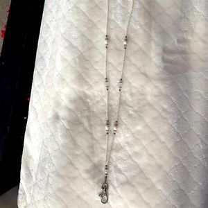 Freshwater Pearl and Crystal Badge Holder